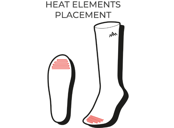 HeatX Heated Technical Socks S Red/Black - EU37/39 