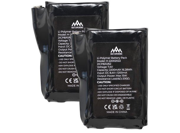 HeatX Heated Glove Battery 2pk 2200mAh, 7.4V 