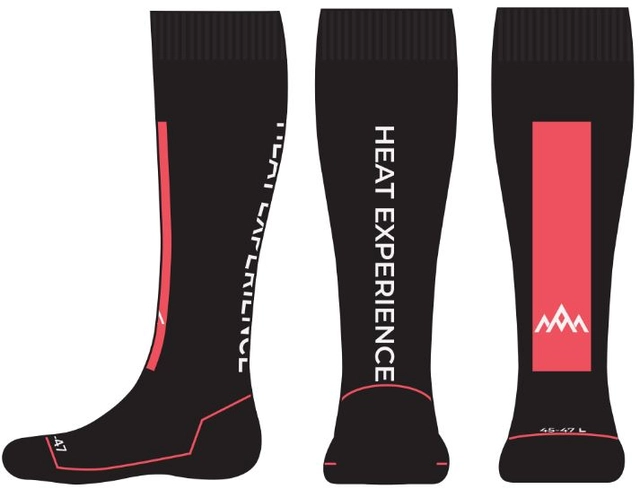HeatX Heated Technical Socks w/batt. L Red/Black - EU43/45 