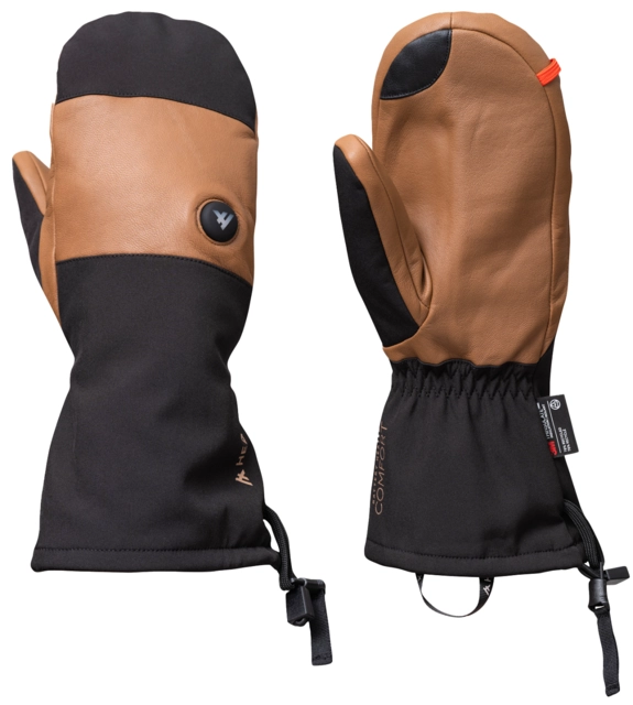 HeatX Carve Mittens S Brown/Black - Battery Heated 