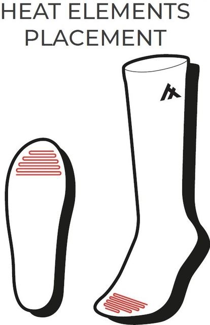 HeatX Carve Socks and Battery XS Red/Black - Battery Heated - EU34-36 