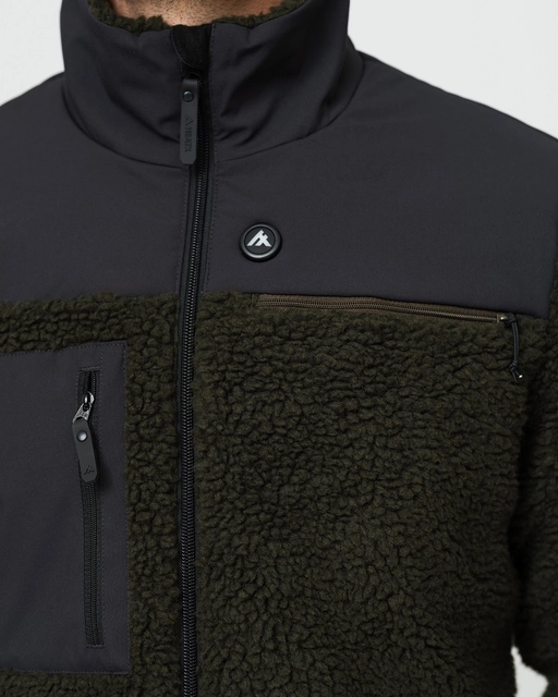 HeatX Hybrid Pile Jacket S Olive/Black - Battery Heated 