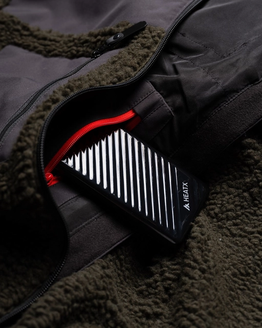 HeatX Hybrid Pile Jacket S Olive/Black - Battery Heated 