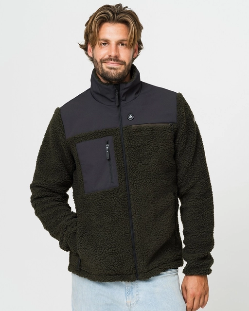 HeatX Hybrid Pile Jacket S Olive/Black - Battery Heated 