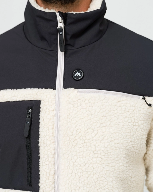 HeatX Hybrid Pile Jacket S Sand/Black - Battery Heated 